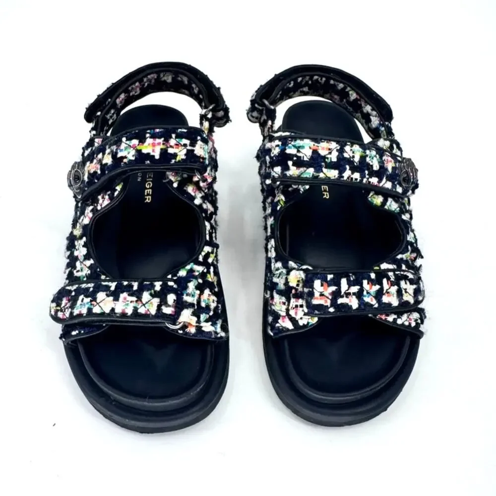Kurt Geiger Sandal London Orson Slingback Fabric EU 38.5 US 8.5 Boucle